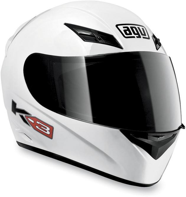 Agv k3 mono motorcycle helmet white sm/small