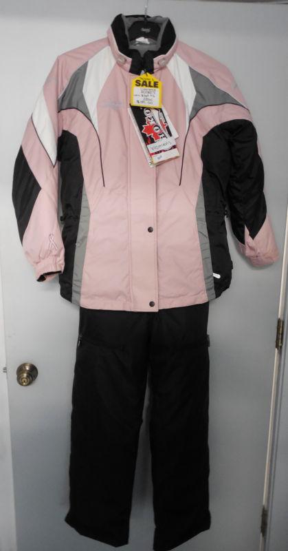 Choko ladies pink trail star jacket & drop seat bibs snowmobile suit set s