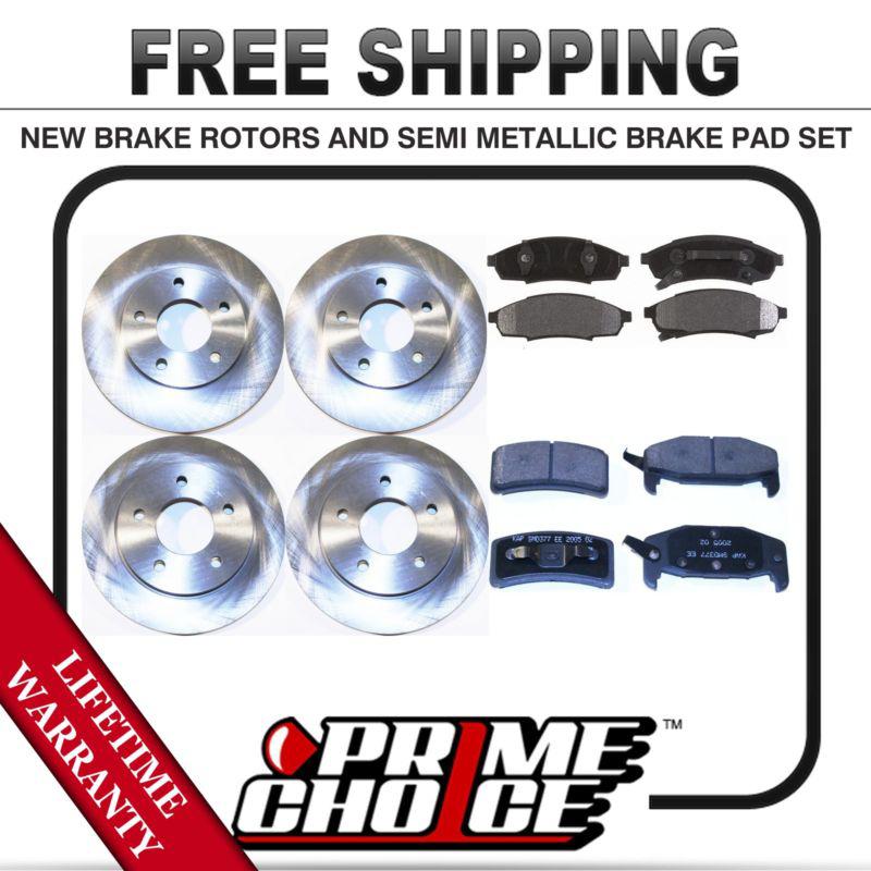 Front + rear kit (4) brake rotors & (8) brake pads with lifetime warranty