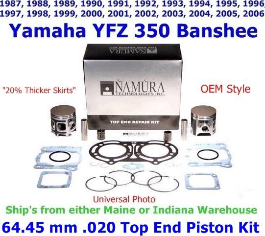 1987-2006 yamaha yfz 350 banshee 64.45 mm .020 namura top end piston kit 