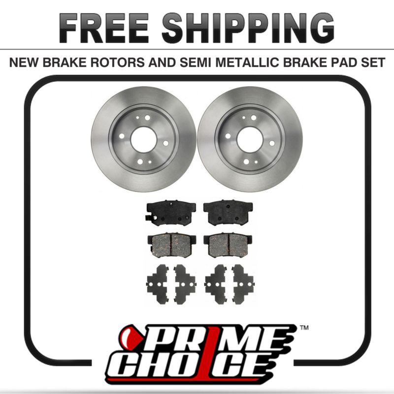 Premium rear metallic brake pads and disc rotors complete kit left & right pair