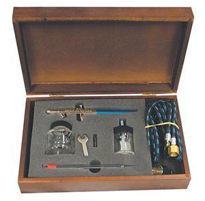 Badger 150-4pk air brush set head wood case