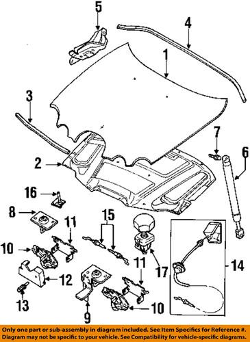 Jaguar oem xr826347 hood release cable-release cable