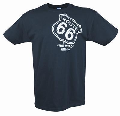 Genuine hotrod hardware t-shirt cotton navy route 66 logo men's 2x-large each