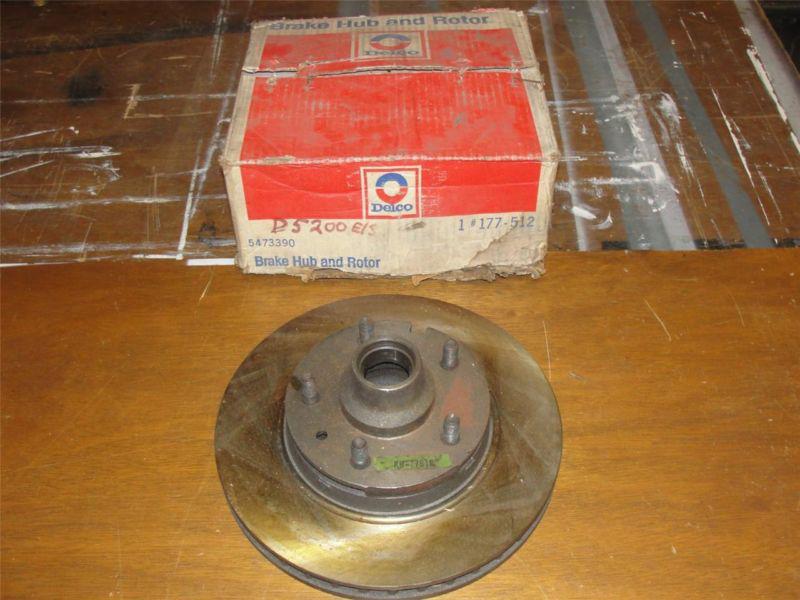 Nos 1967 1968 pontiac brake hub & rotor delco 177-512 / 5473390