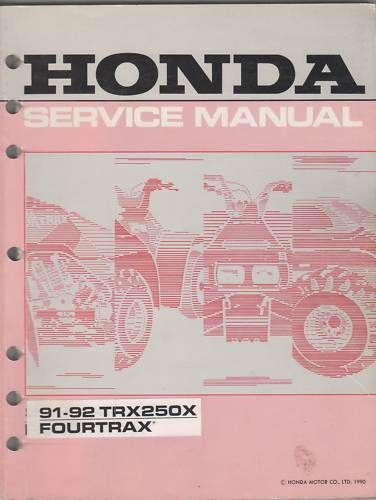 1991-1992 honda atv trx250x fourtrax service manual 