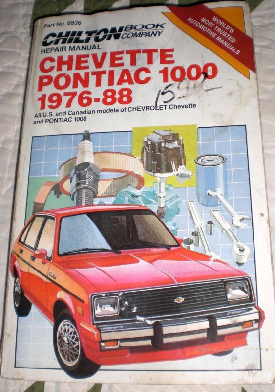 1976-88 chilton repair manual #6836 chevette pontiac 1000l