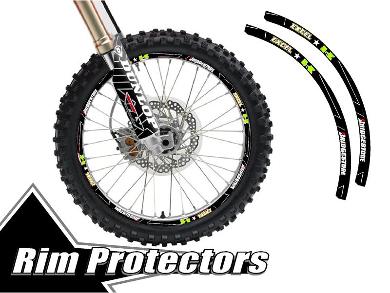 10 & 12 inch dirtbike rim protectors 10" wheel decals dirt bike tape graphics rk