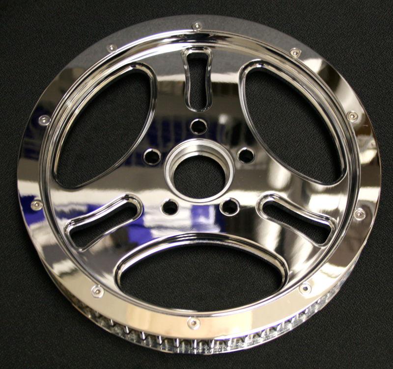 Pro one (1) chrome 1 1/2" x 65 tooth rear pulley harley chopper custom bobber