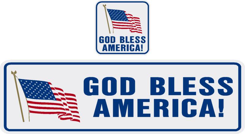 God bless america!    printed decals (2) decals for   $5.29  free shipping