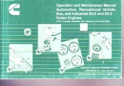 Cummins b3.9l b5.9l 3.9 5.9 diesel engine operation maintenance manual thru 2000