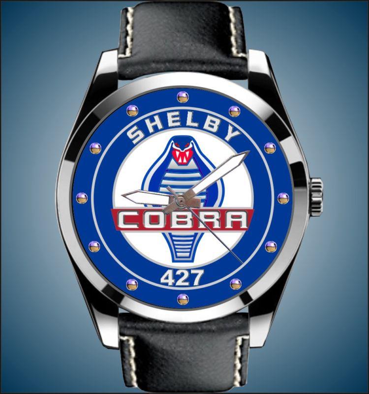 1965 1966 1967 427 shelby cobra sc emblem badge blue quartz leather watch