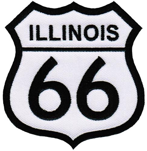 Route 66 illinois biker patch embroidered iron-on highway road sign emblem