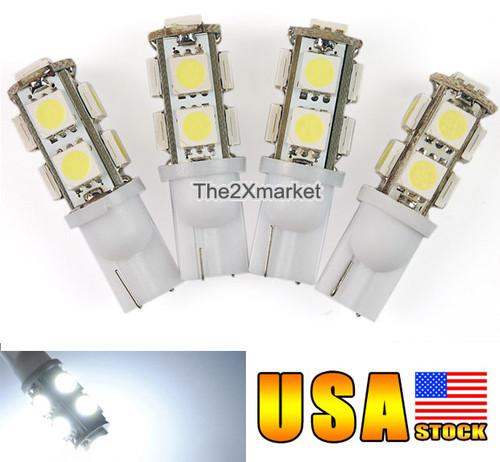 New 4pcs t10 194 168 w5w white led car light 5050 9smd wedge lamp bulb lights