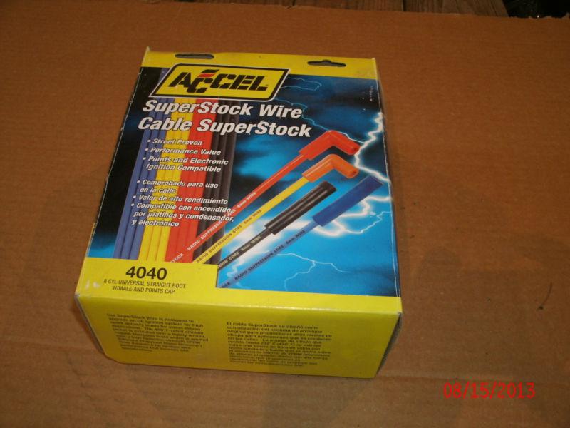 Accel 4040 universal fit super stock 8mm suppression; spark plug wire set