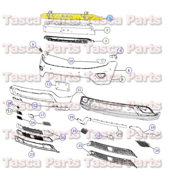 Oem front bumper beam 2011-2013 jeep grand cherokee dodge durango #68227140aa