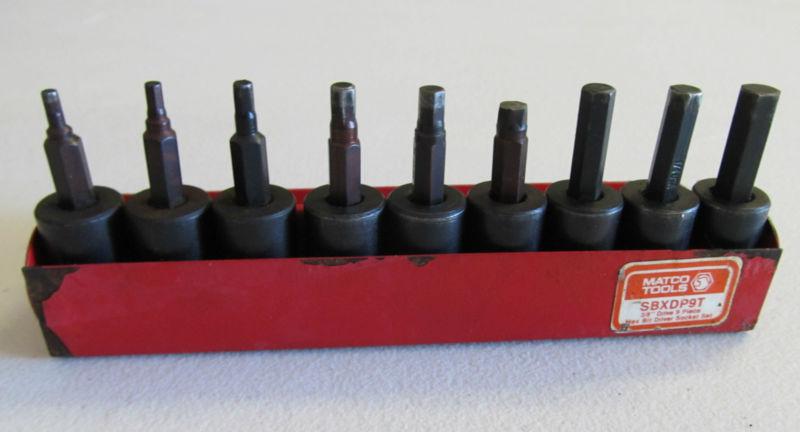 Matco tools - 9 piece hex driver socket set 3/9 " drive sbxdp9t