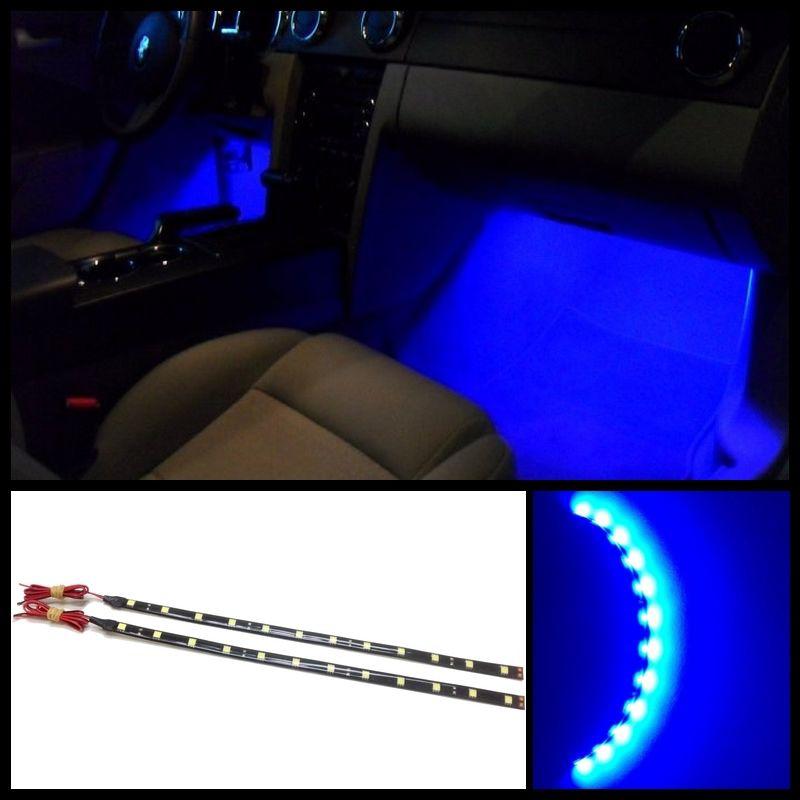 2 12" super blue 12 smd led interior strip footwell ambient light exterior #b2