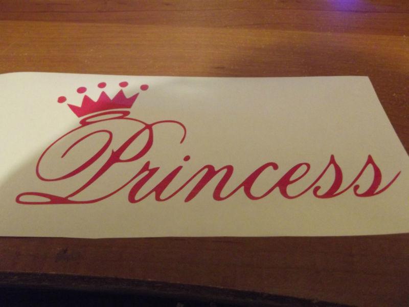 Princess car window  decal sticker (pink) 6" x 3"