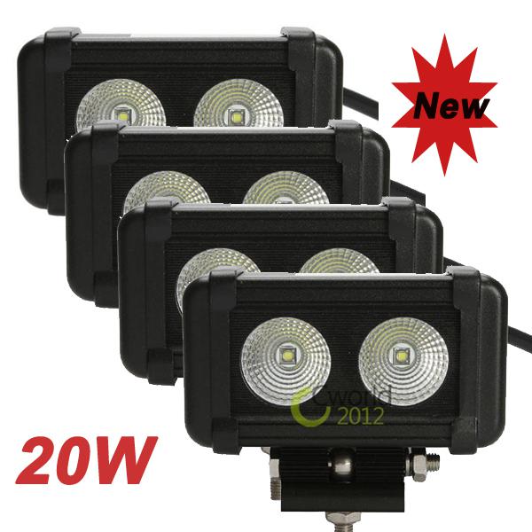 4pcs 4.5inch 20w cree led work light bar 2000lm 4wd jeep offroad spot beam lamp 