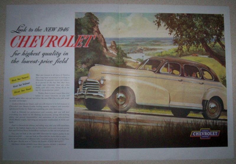 "new 1946 chevrolet"    -  vintage magazine ad  - classic cars