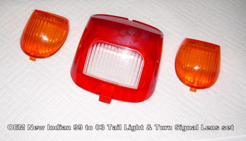 New - indian motorcycle turn signal & tail light lens, all scout, spirit & chief