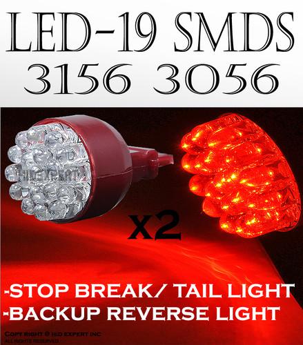 1 pair 19x super red led stop/tail-brake lamp light bulbs fast ship tm5abls dot