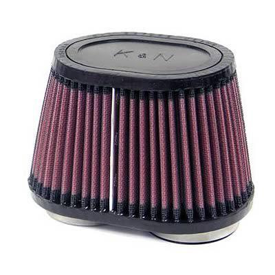 K&n air filter element oval tapered cotton gauze red dual 2.125" dia inlet