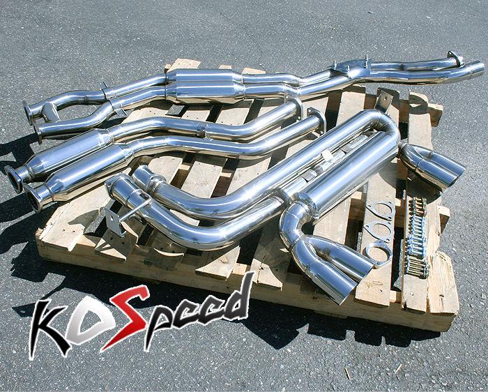 Stainless steel full dual muffler catback cat back mid+down pipe exhaust m3 e46