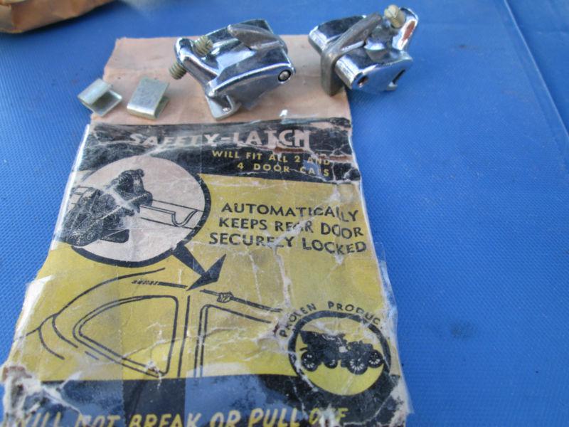 Nos 50s safety-latch door locks-keeps doors from accidently opening from inside