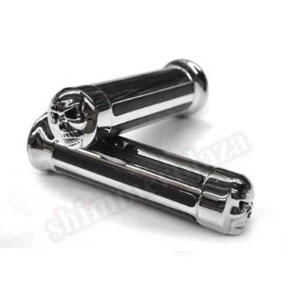 1" chrome skull hand grips for honda shadow 600 750 1100 magna 750 vtx 1300 1800