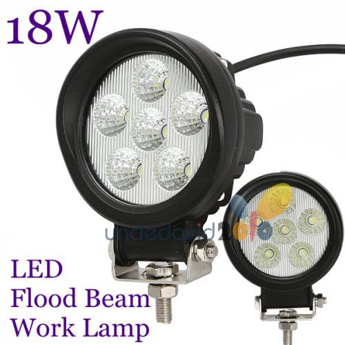 18w 4" round 6 led work light flood beam offroad lamp atv ute truck jeep suv