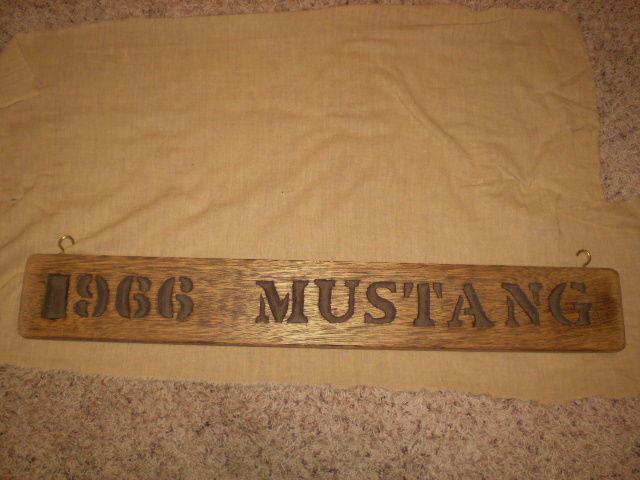  ford 1966 mustang mahogany  sign. only 1 in the world! handcarved handmade!