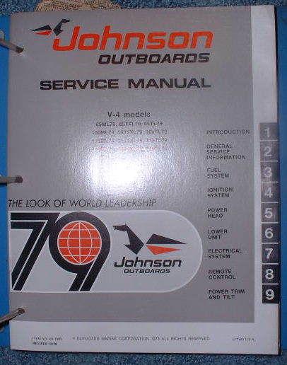 *1979 johnson v-4 models service manual (super nice)