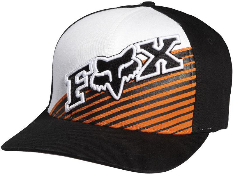 Fox counteractive orange fitted flexfit medium profile hat cap hats mx 2014