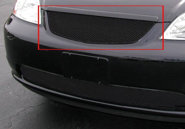 2001-2003 honda civic grillcraft black upper 1 pc grille insert grill hon1119b