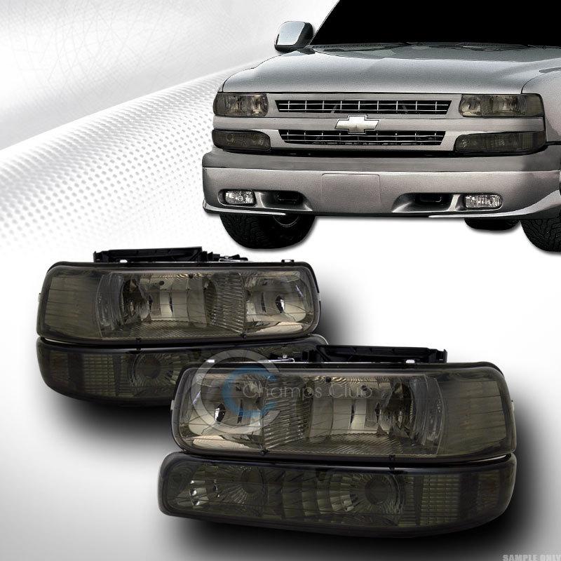 Euro smoke head lights lamps+signal bumper 99-02 silverado/00-06 tahoe suburban