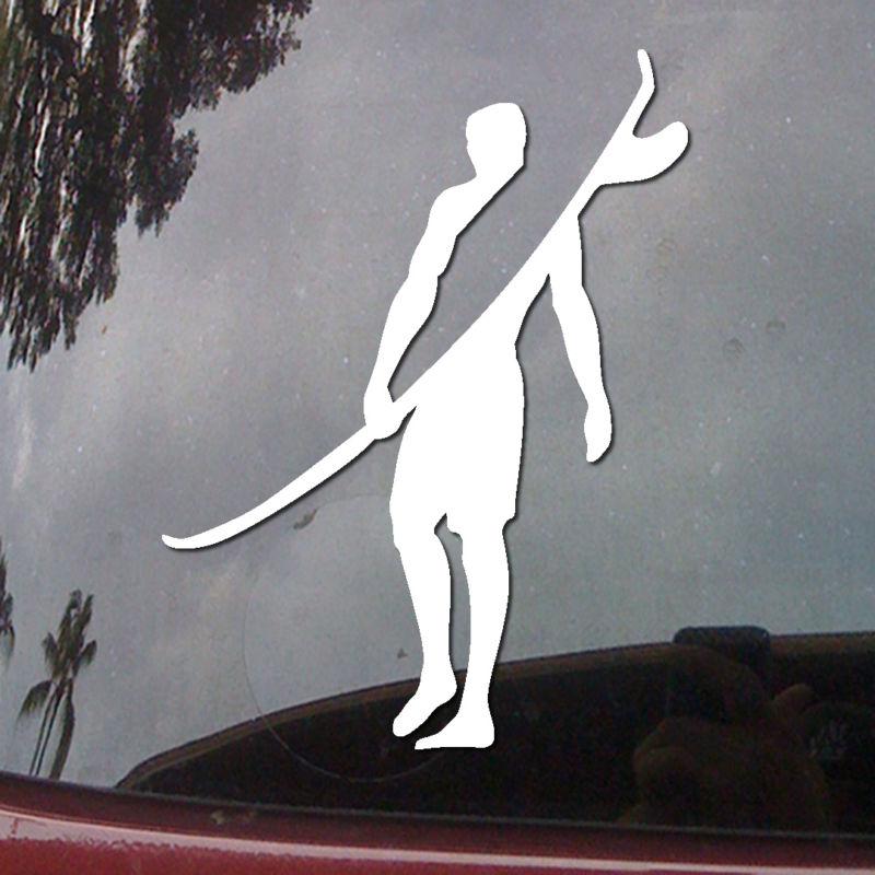 Surfer surf longboard hawaii sup car body laptop vinyl decal window sticker h69