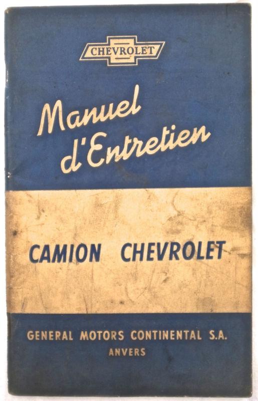 Vintage chevrolet truck owner's manual, french !!  1949?