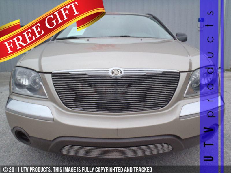 2004 2005 2006 chrysler pacifica upper replacement & bumper 2pc billet grille 