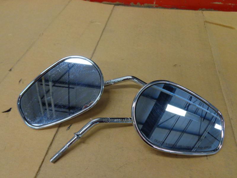 Harley tapered mirrors pair chrome short stem w/ damage