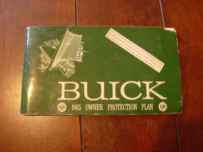Original 1965 buick  owner protection plan booklet with protectoplate