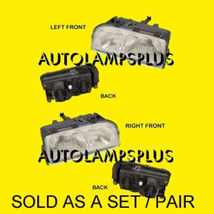 Volvo 850 2.3l 2.4l head light lamp assembly pair dual bulb 94-97 new