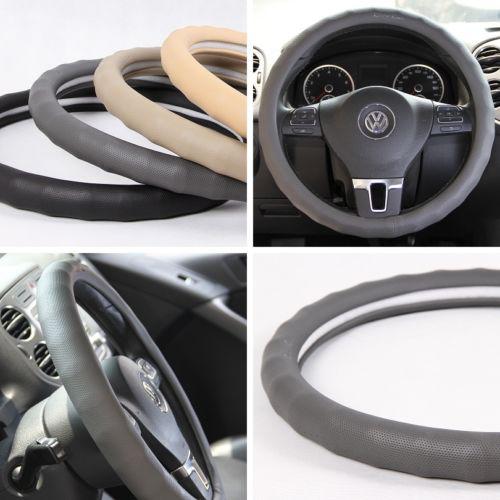 Leather steering wheel cover 58002 gray hummer fiat car suv 14"-15" 38cm truck