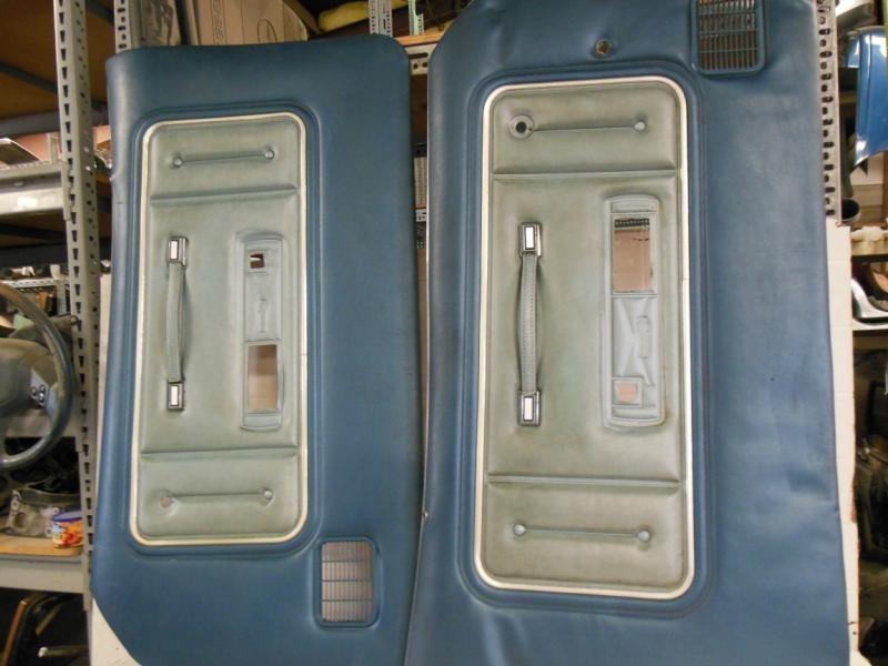 74 cougar xr-7 front door trim panels left right driver passenger set of 2 blue