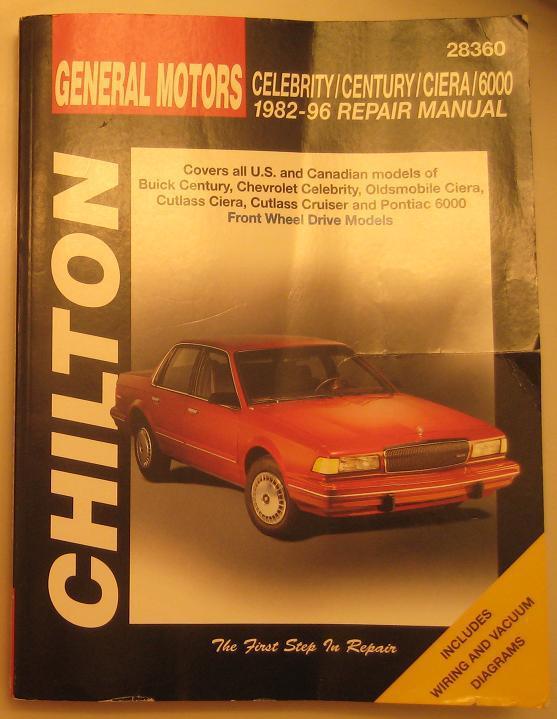 Gm celebrity century ciera 6000 1982-96 chilton repair manual