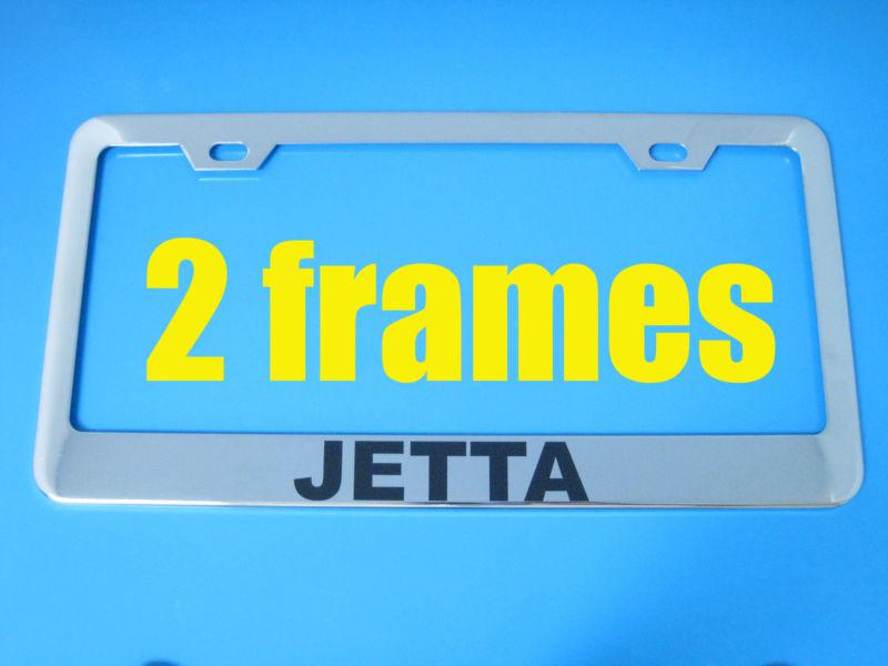 (2) volkswagen "jetta" chrome metal license plate frame