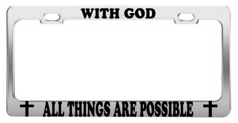 With god #2 car accessories chrome steel tag license plate frame