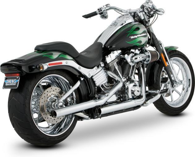 Vance & hines straightshots hs dual slip-on mufflers chrome harley flstc 07-13