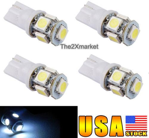 New 4pcs white led t10 194 2825 168 158 501 for wedge license plate light bulbs